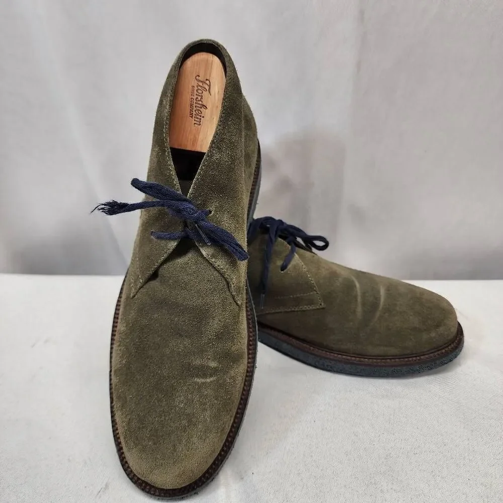Donald Pliner Men's 9.5 Levi Green Suede Calf Oxford Shoe Chukka Boot